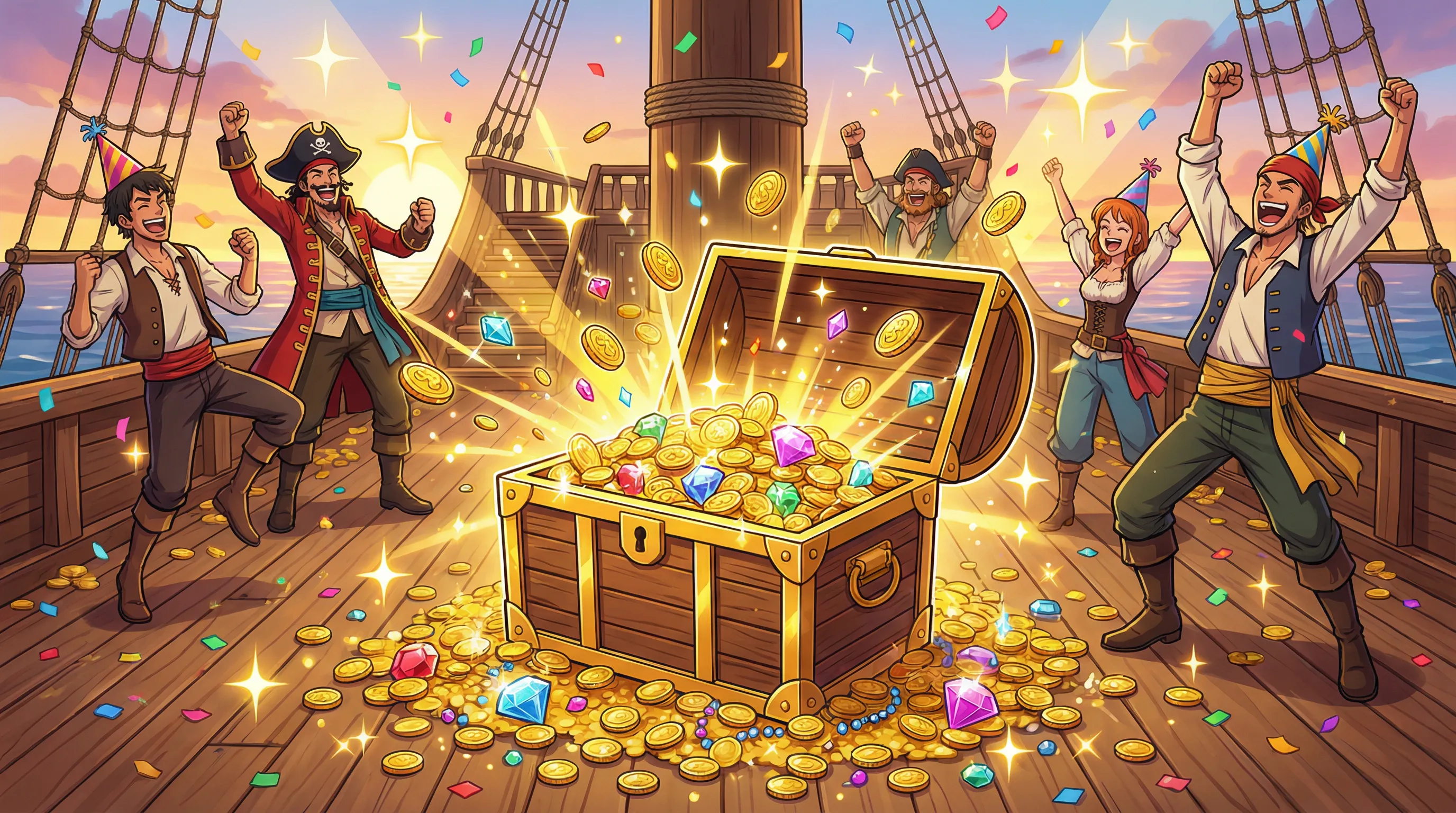 Bônus de boas-vindas - Baú de tesouro com moedas de ouro